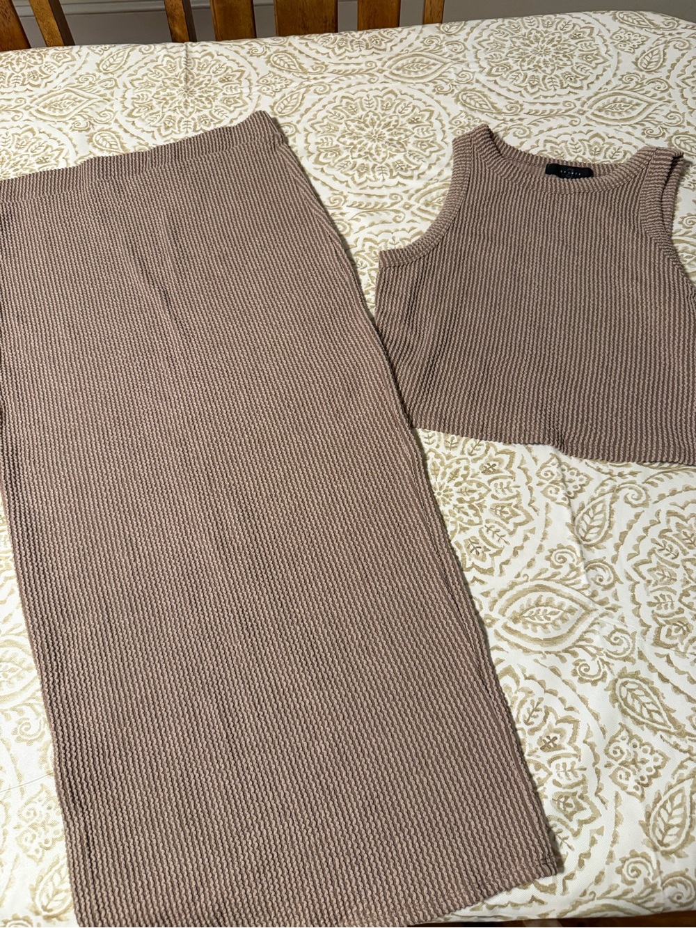 Saints size large two piece top and pencil skirt